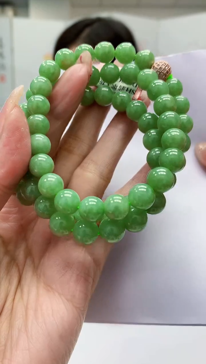 【闪购商品】定制翡翠未镶嵌4852MM-毛货珠链438