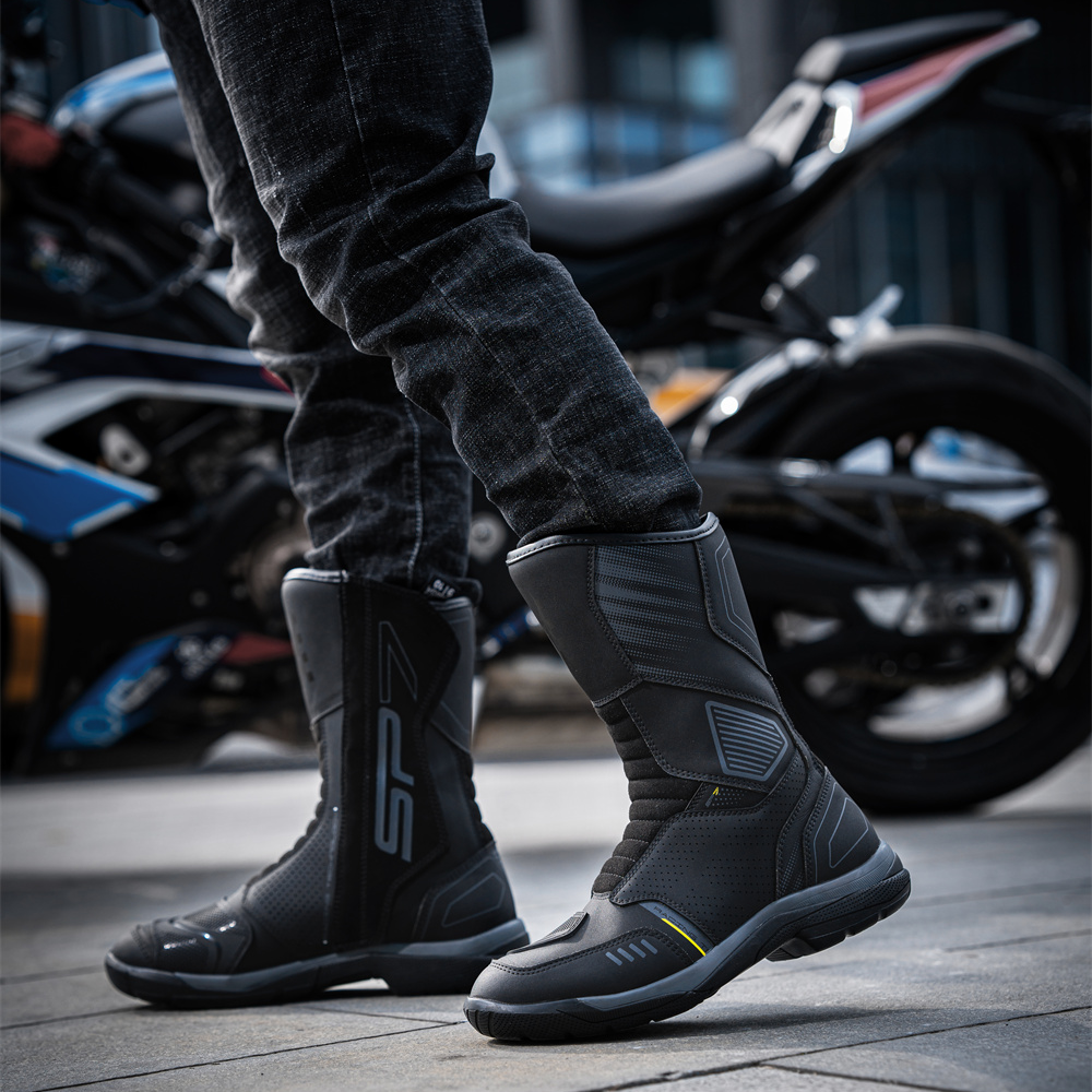 BT-224新款摩托车骑行拉力靴鞋吸汗赛车靴牛皮耐磨防摔四季通用