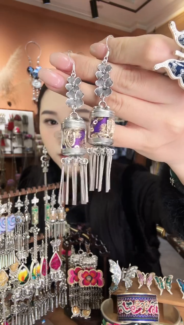 刺绣纯手工民族风耳环