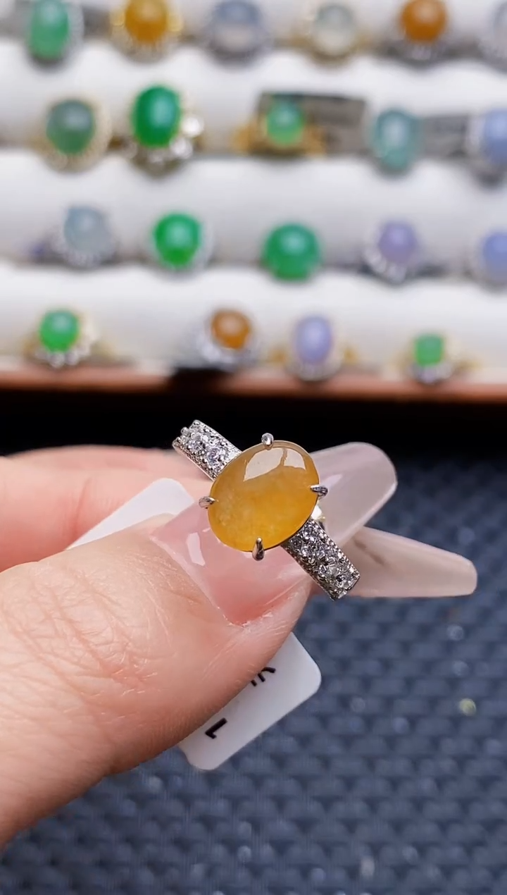 银S925镶嵌戒指翡翠1388