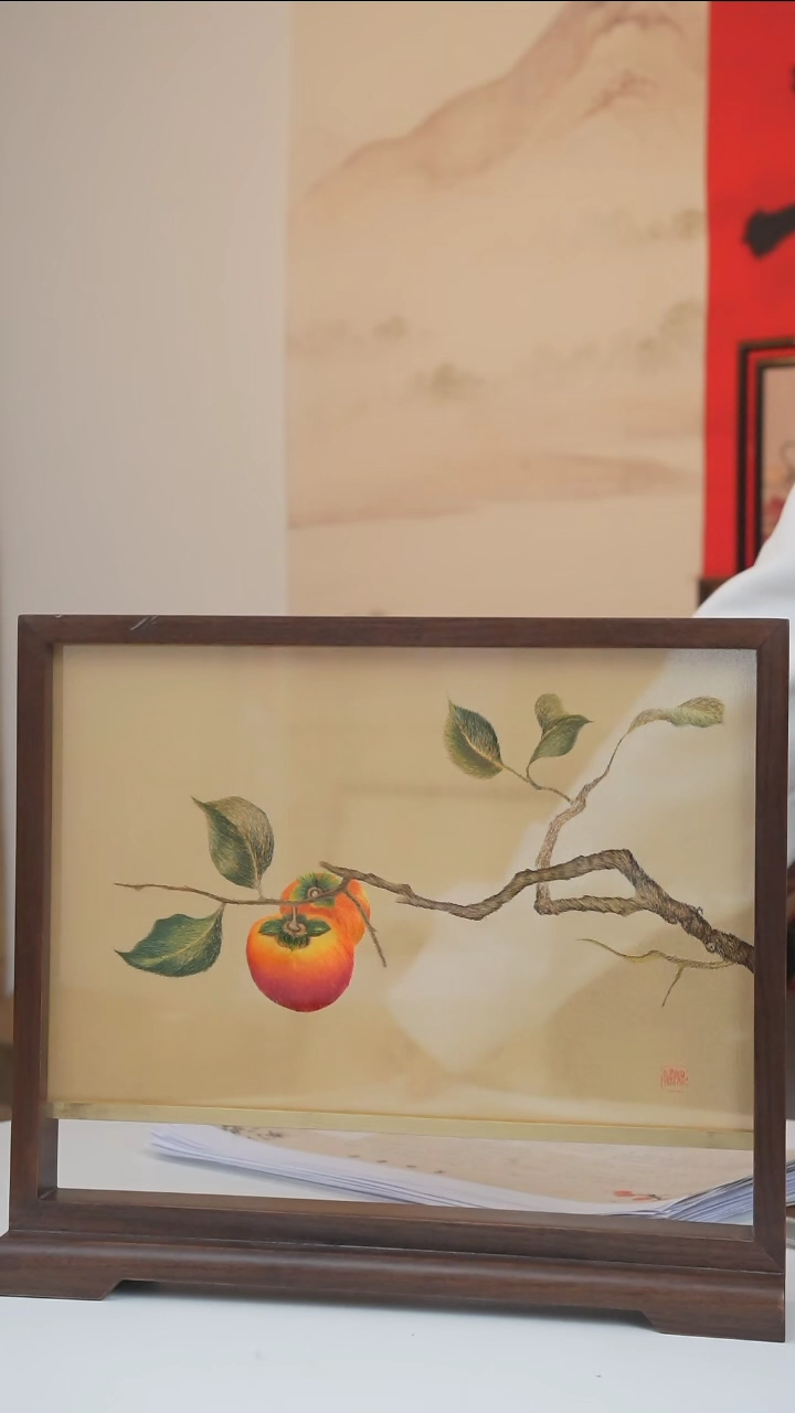 【闪购商品】刺绣《好事成双》双面绣摆件 横款