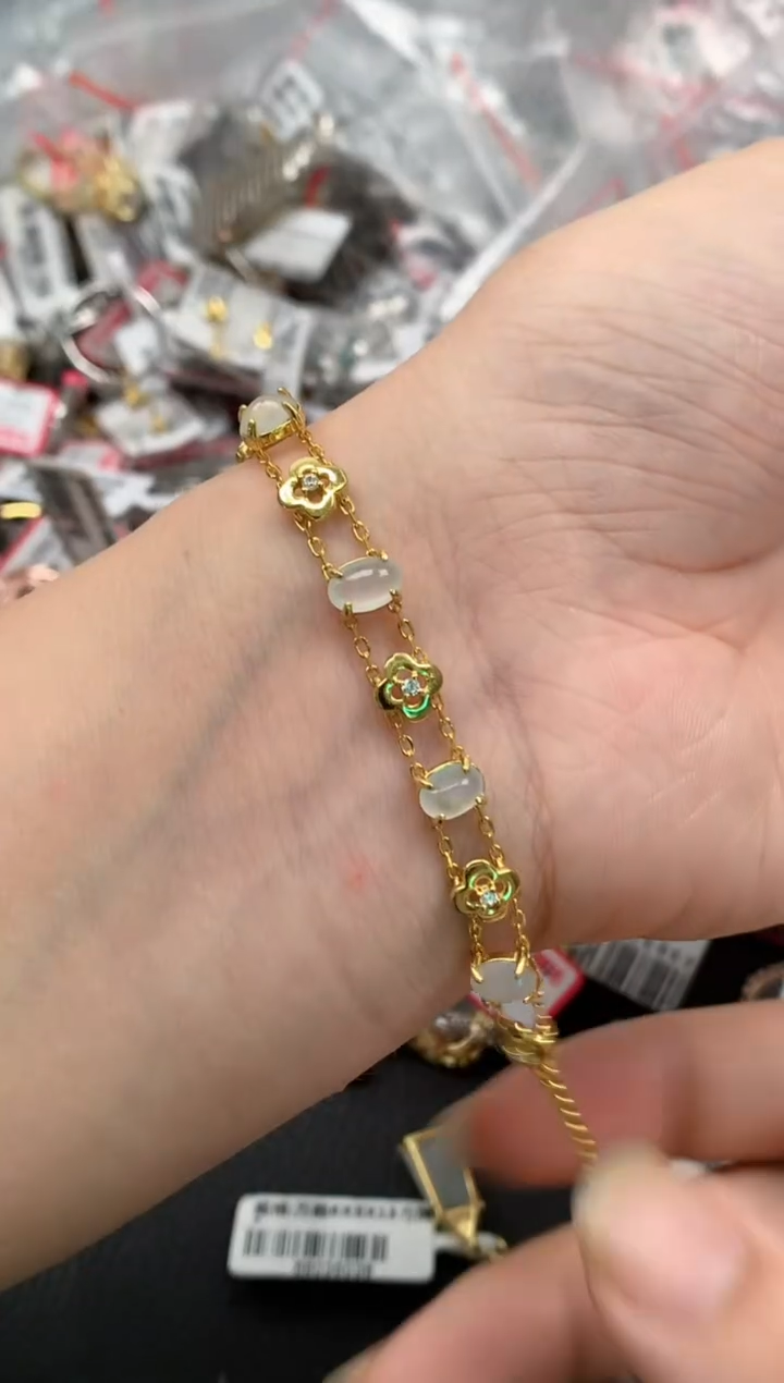 翡翠戒指银S925镶嵌天然A货缅甸翡翠