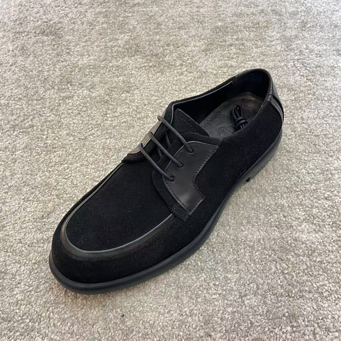 休闲圆头乐福鞋豆豆鞋黑色休闲鞋低帮透气男鞋时尚商务