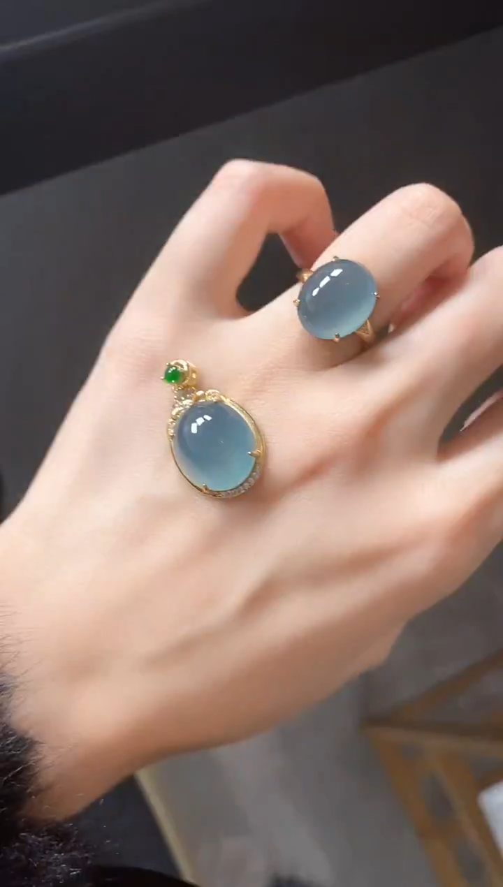 银S925镶嵌戒指翡翠51511