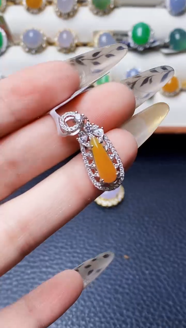 银S925镶嵌戒指翡翠3140