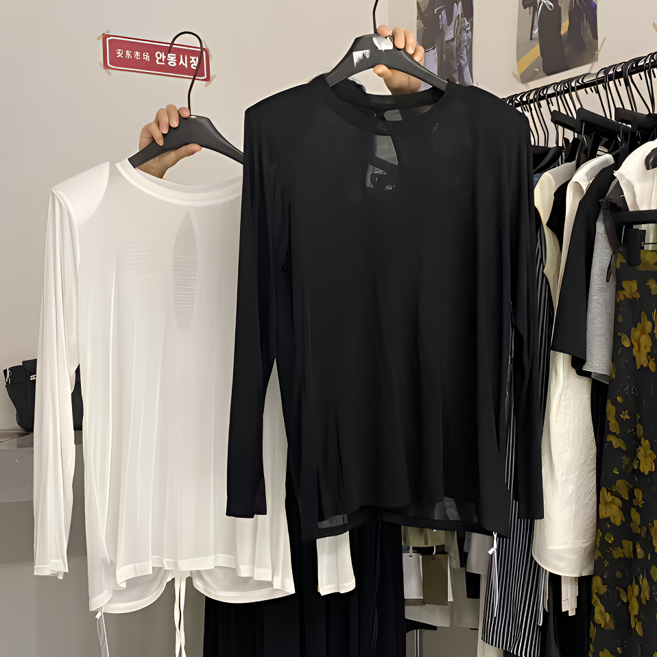 【ARONG阿荣家】上衣251828-黑色白色-F