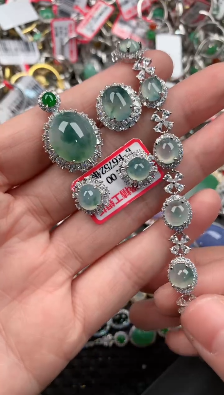 银S925镶嵌戒指翡翠10   2