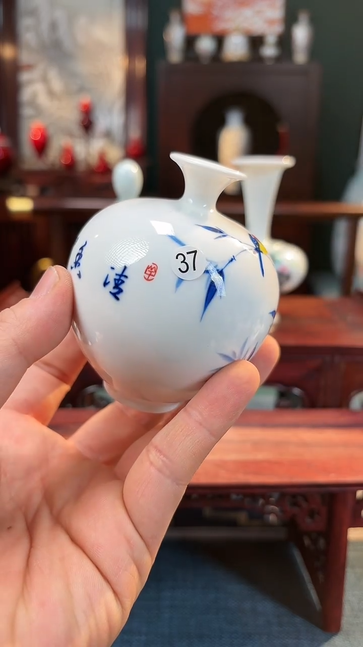 【闪购商品】摆件釉下五彩纯手工手绘原创瓷器