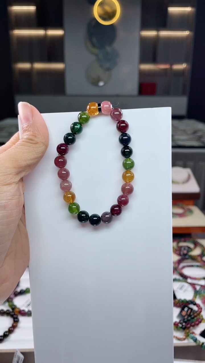 未镶嵌单圈手串碧玺（多样性发一条）Q