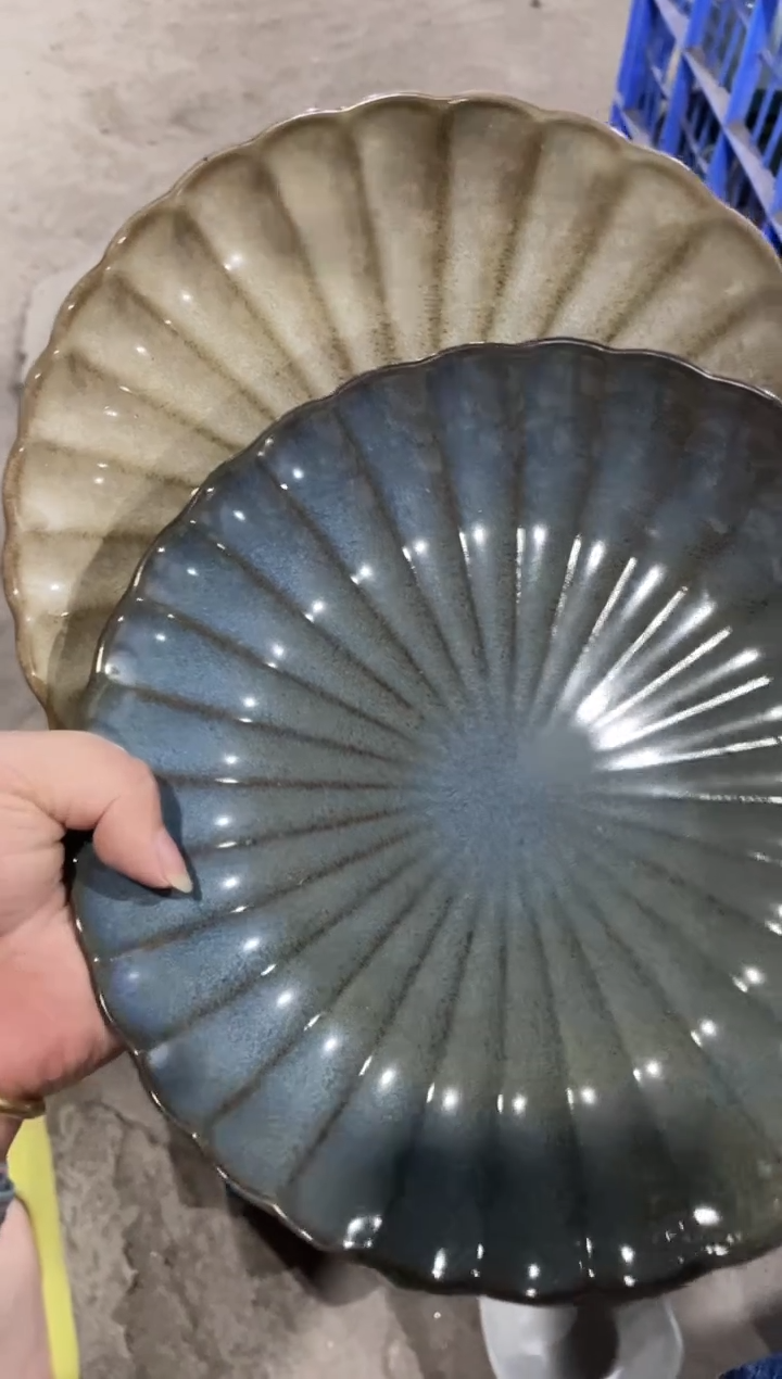 碗微瑕（2个装）天目菊盘子