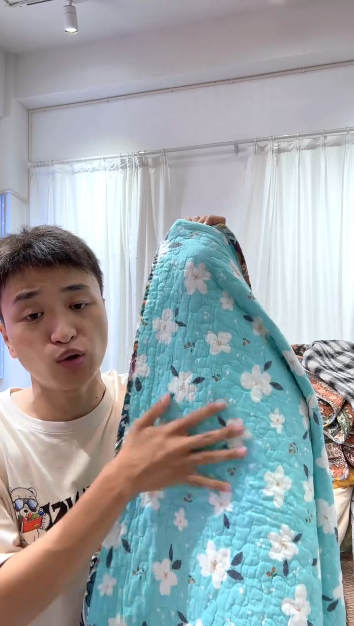 棉200*230纯棉床盖72号起球瑕疵