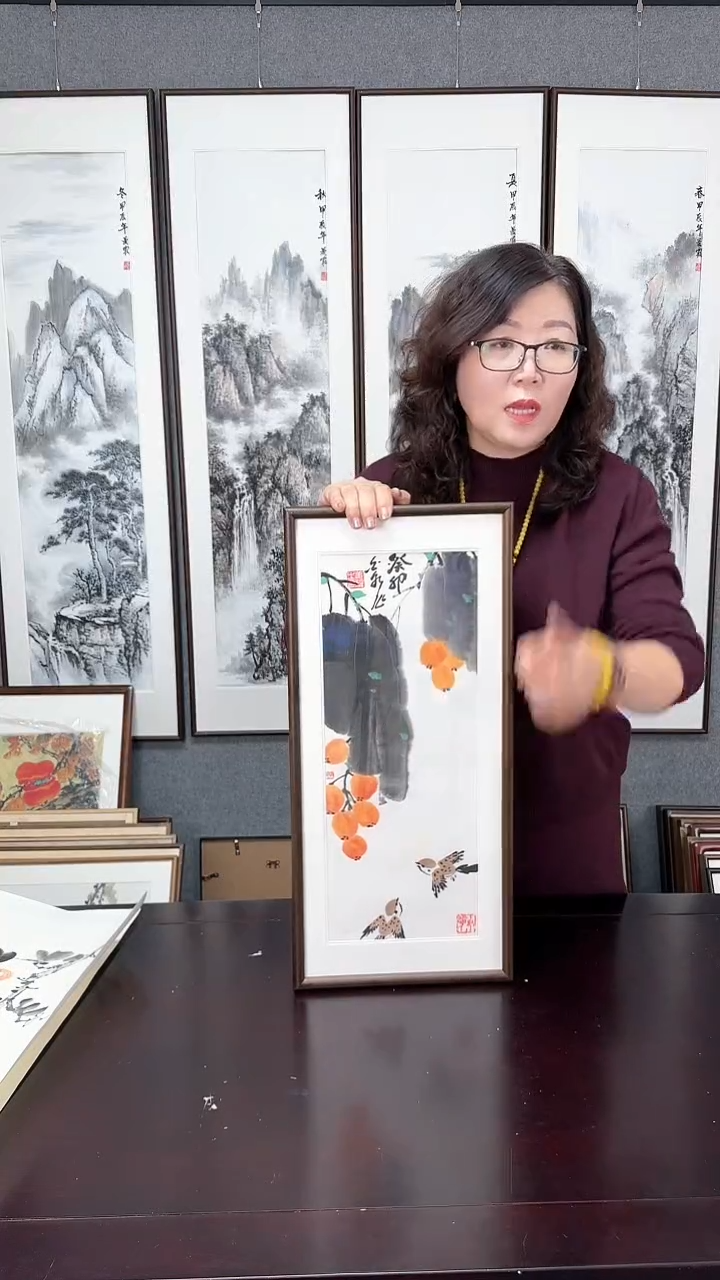 【闪购商品】国画枇杷实木装裱