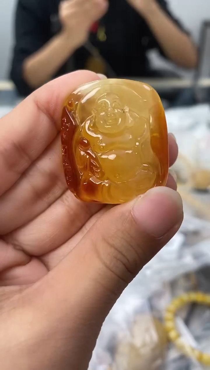 【闪购商品】琥珀裸石未镶嵌天然琥珀蜜蜡弥勒佛