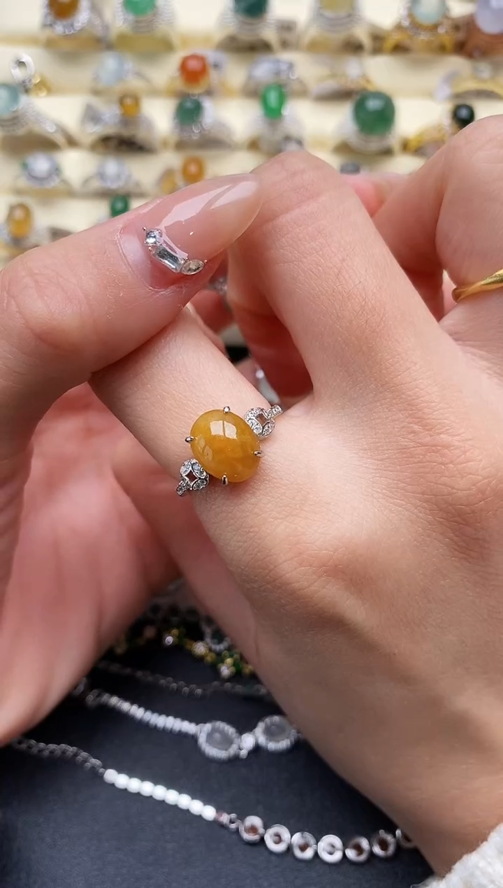 【闪购商品】翡翠戒指银S925镶嵌1111111+4