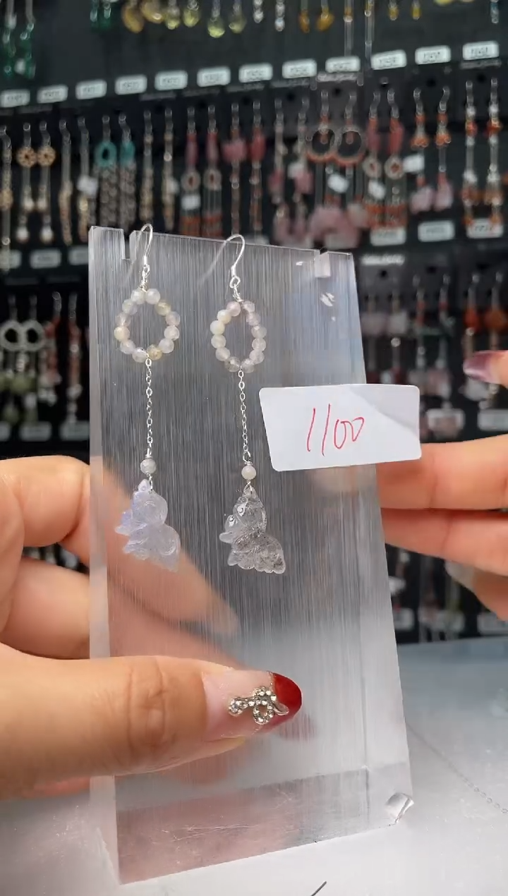 【闪购商品】紫晶耳饰银S925镶嵌喜欢拍