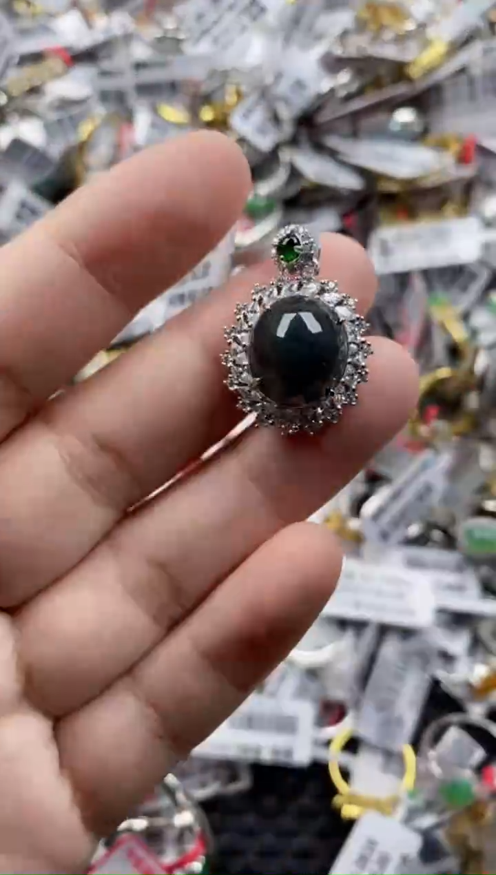 翡翠戒指银S925镶嵌1111       2