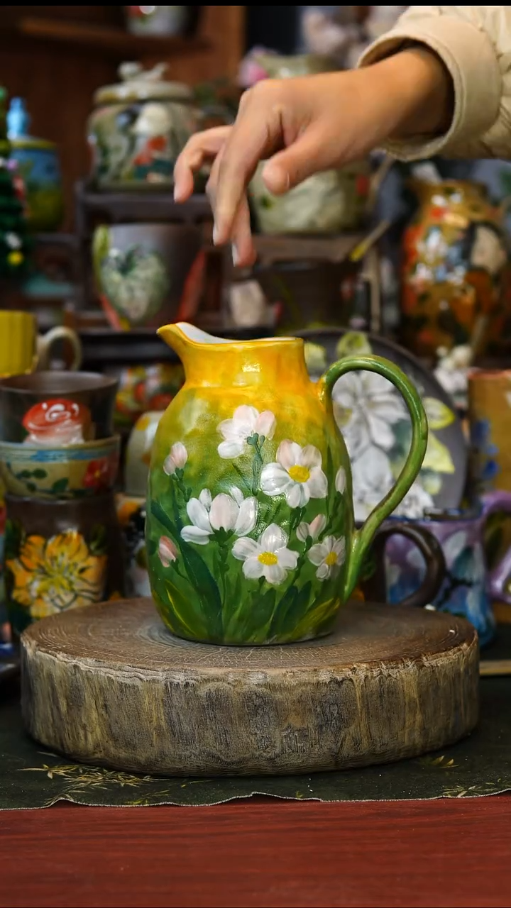 花瓶35景德镇手工手绘釉下彩