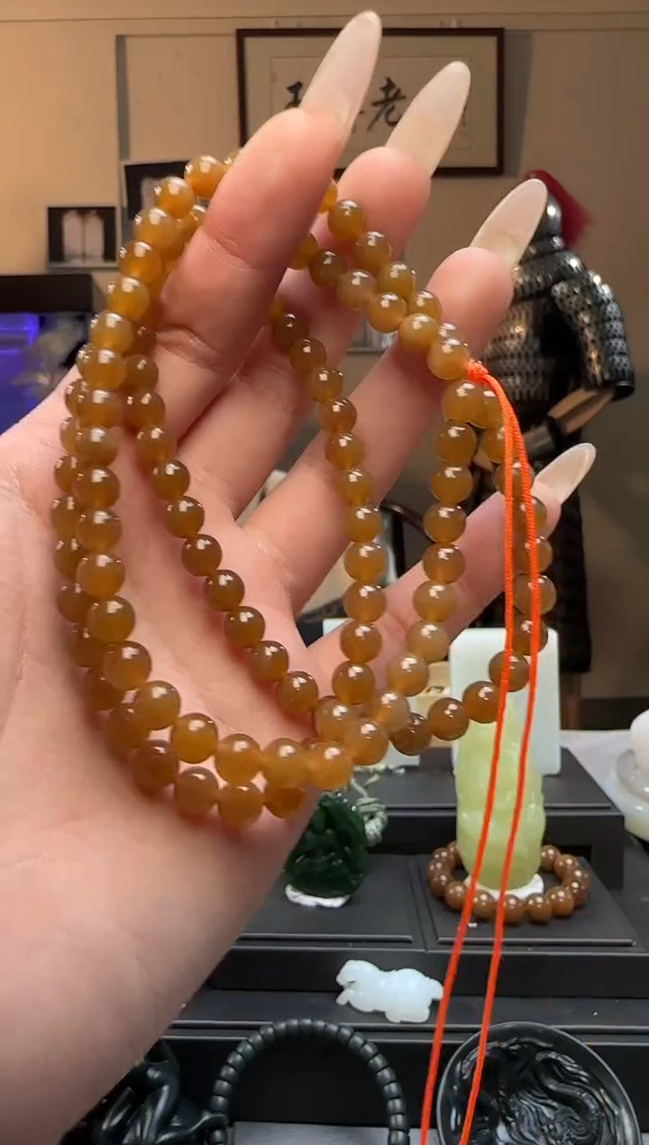 【闪购商品】和田玉糖圆珠未镶嵌长链