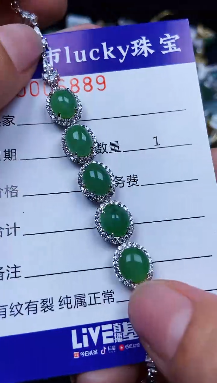 翡翠银S925镶嵌颈饰6889