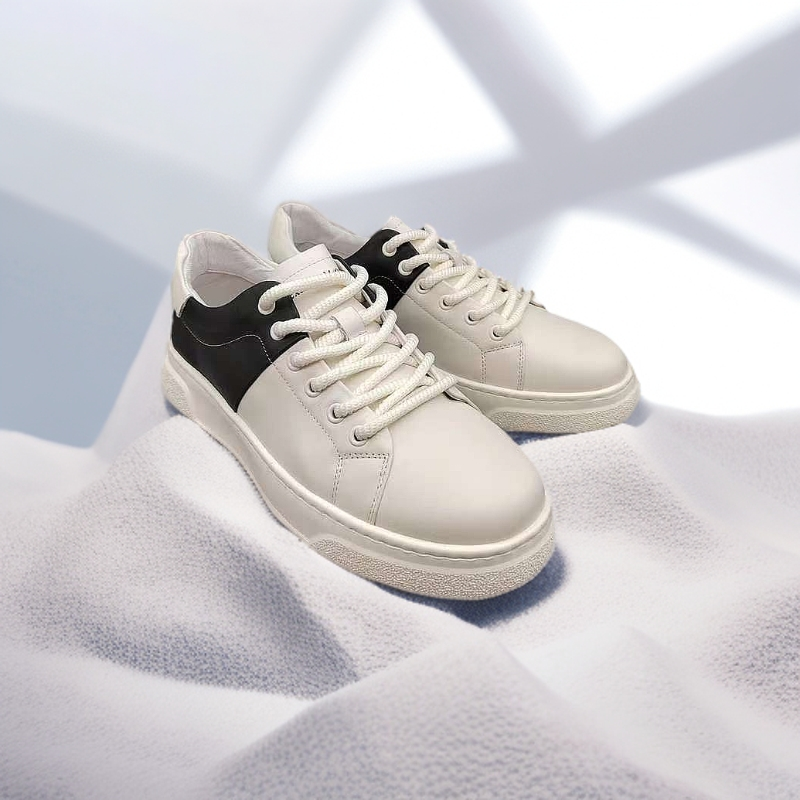 3015真皮黑白拼接时尚休闲男士板鞋