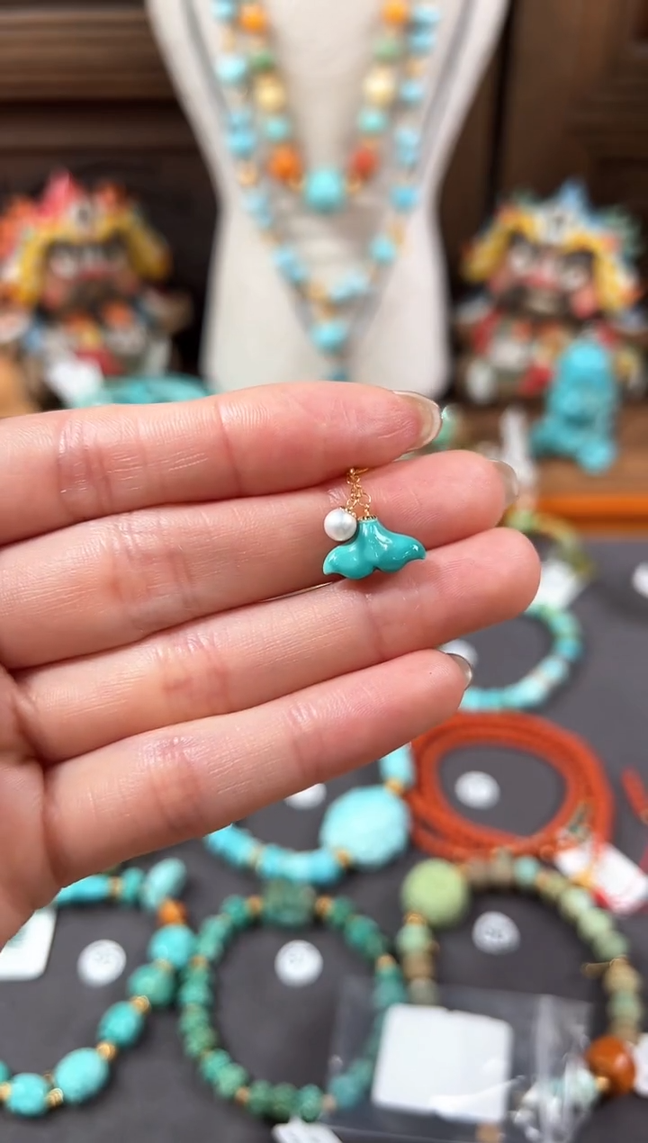 【闪购商品】绿松石提溜18K金镶嵌绿松石提溜