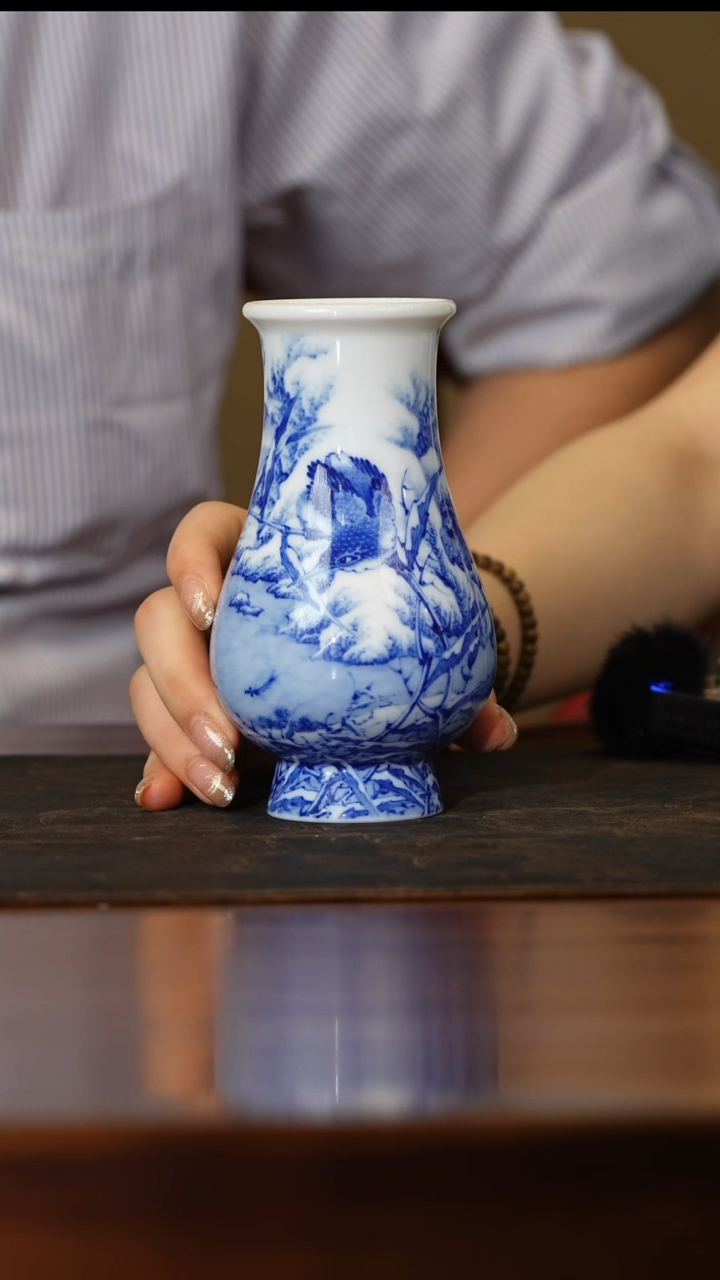 画堂春余忠可亲工雪景单翠花瓶
