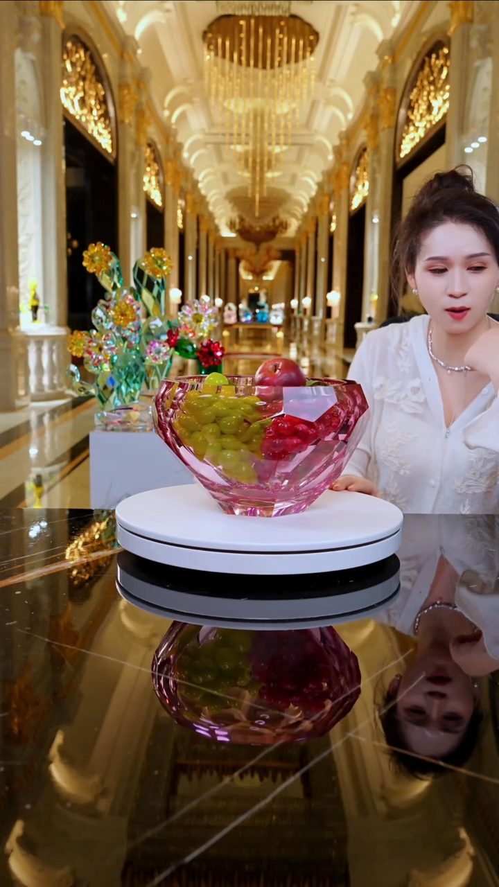 摆件YB00427琉璃艺术果碗 