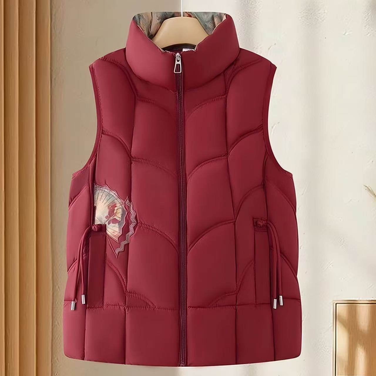 2026新款秋冬马夹保暖夹棉背心马甲国风外套立领加厚刺绣民族风