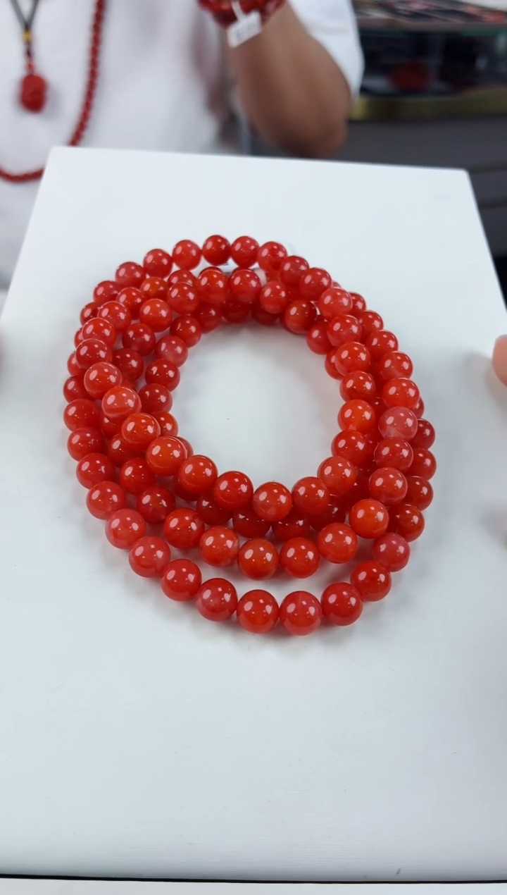 未镶嵌瓦西多圈8mm南红玛瑙一个/条
