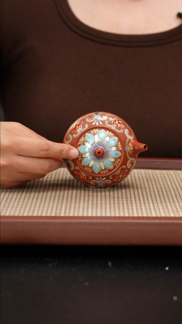 【闪购商品】紫砂茶壶珐琅彩朱泥