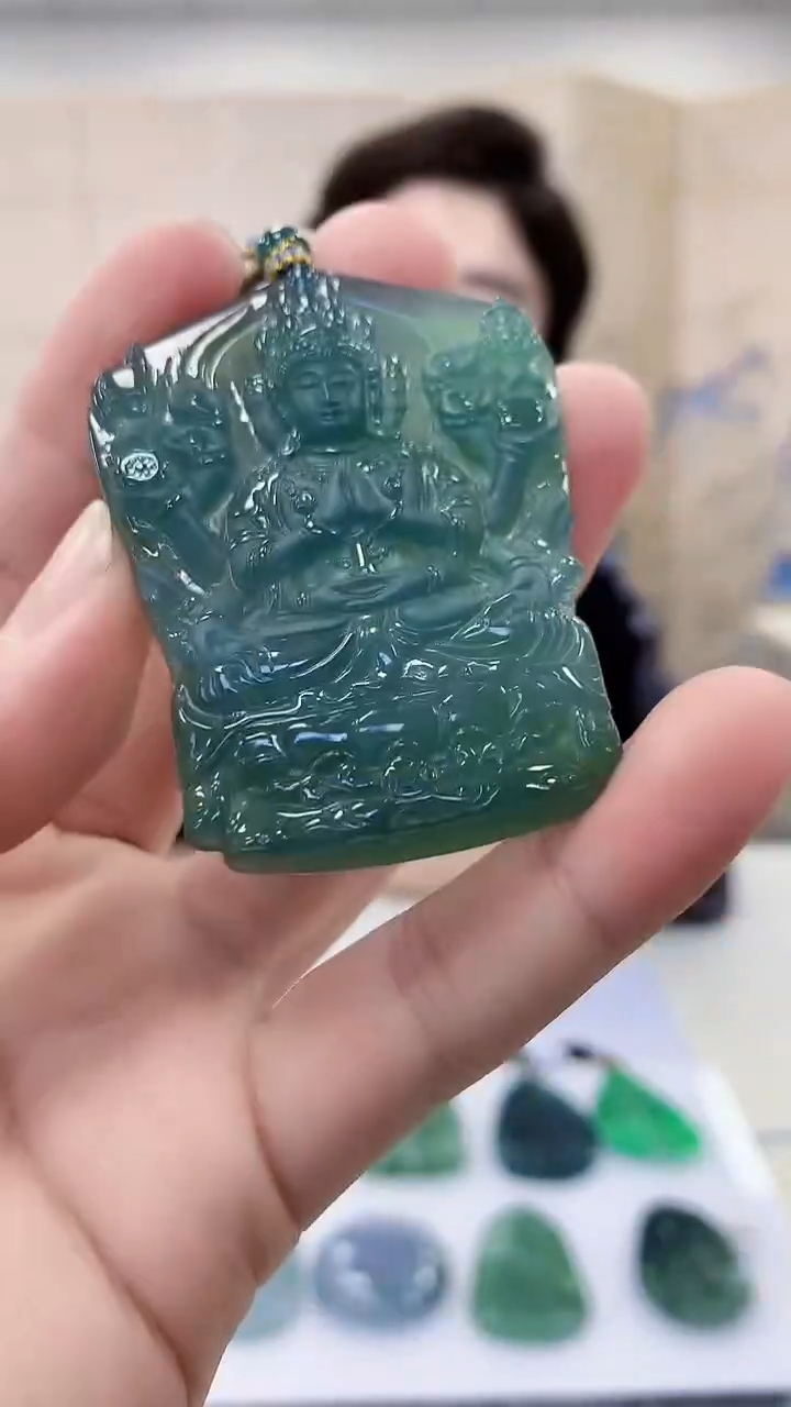 【闪购商品】定制翡翠未镶嵌4829bb-毛货挂件83