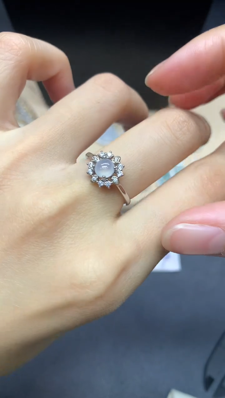 【闪购商品】翡翠戒指银S925镶嵌蛋面【多样性发其一】