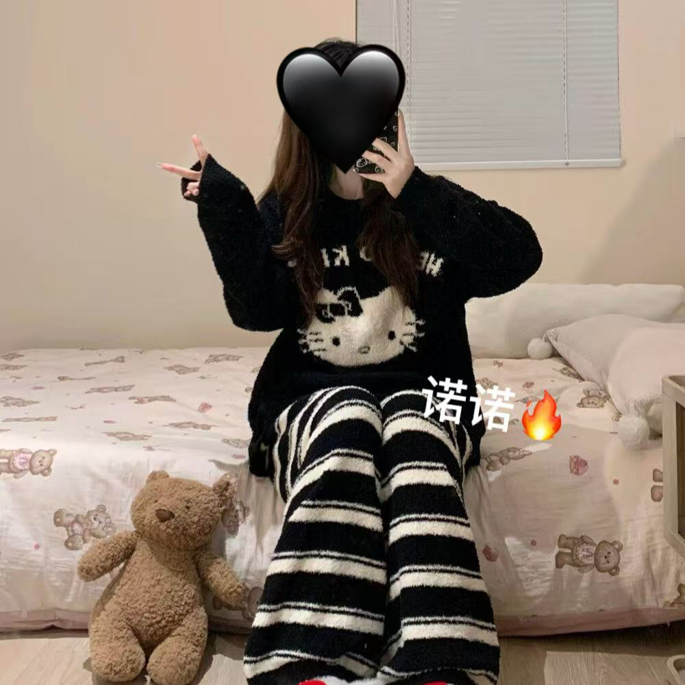 「卡通睡衣4283」圆领上衣+长裤两件套家居服套装