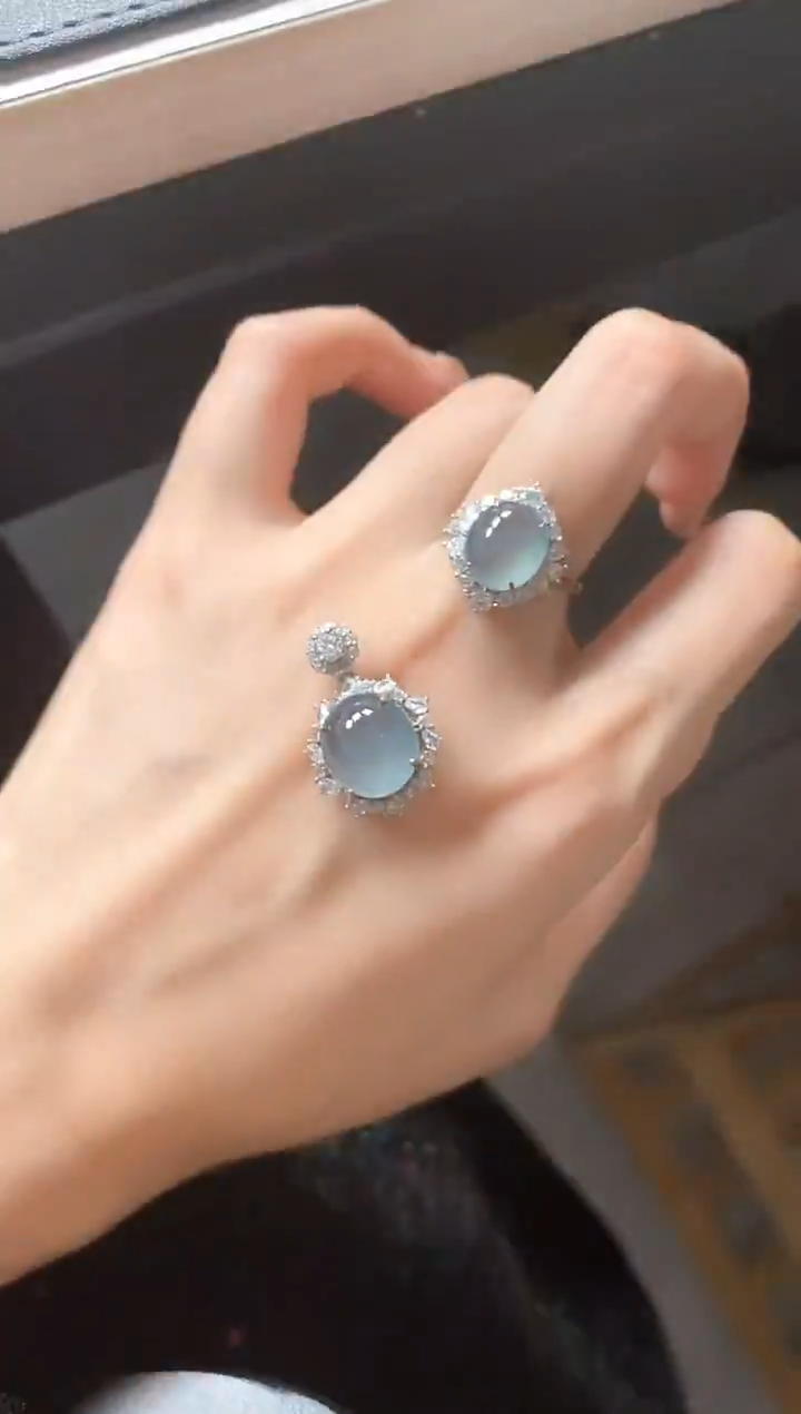 银S925镶嵌戒指翡翠51151