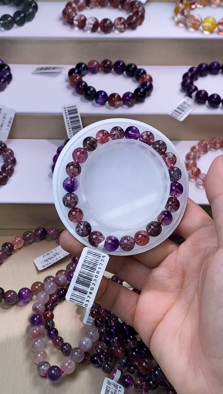 【闪购商品】水晶手链未镶嵌黑加仑超七单圈8m+