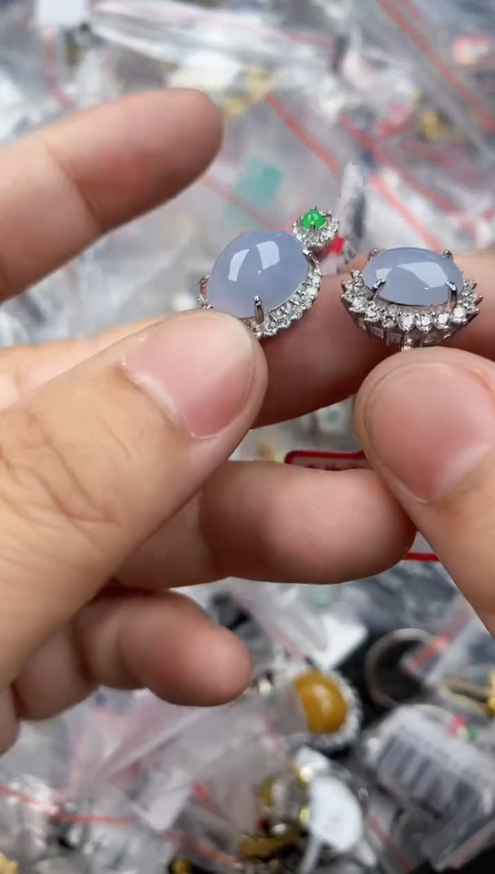 银S925镶嵌戒指翡翠13   6