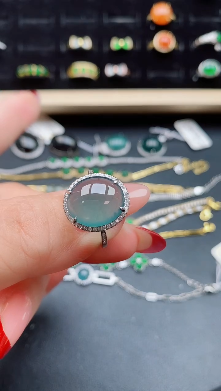 【闪购商品】翡翠戒指银S925镶嵌12121
