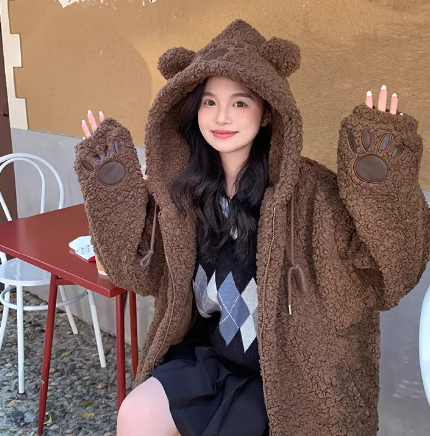 短外套少女风加厚保暖百搭羊羔绒冬季女开衫网红