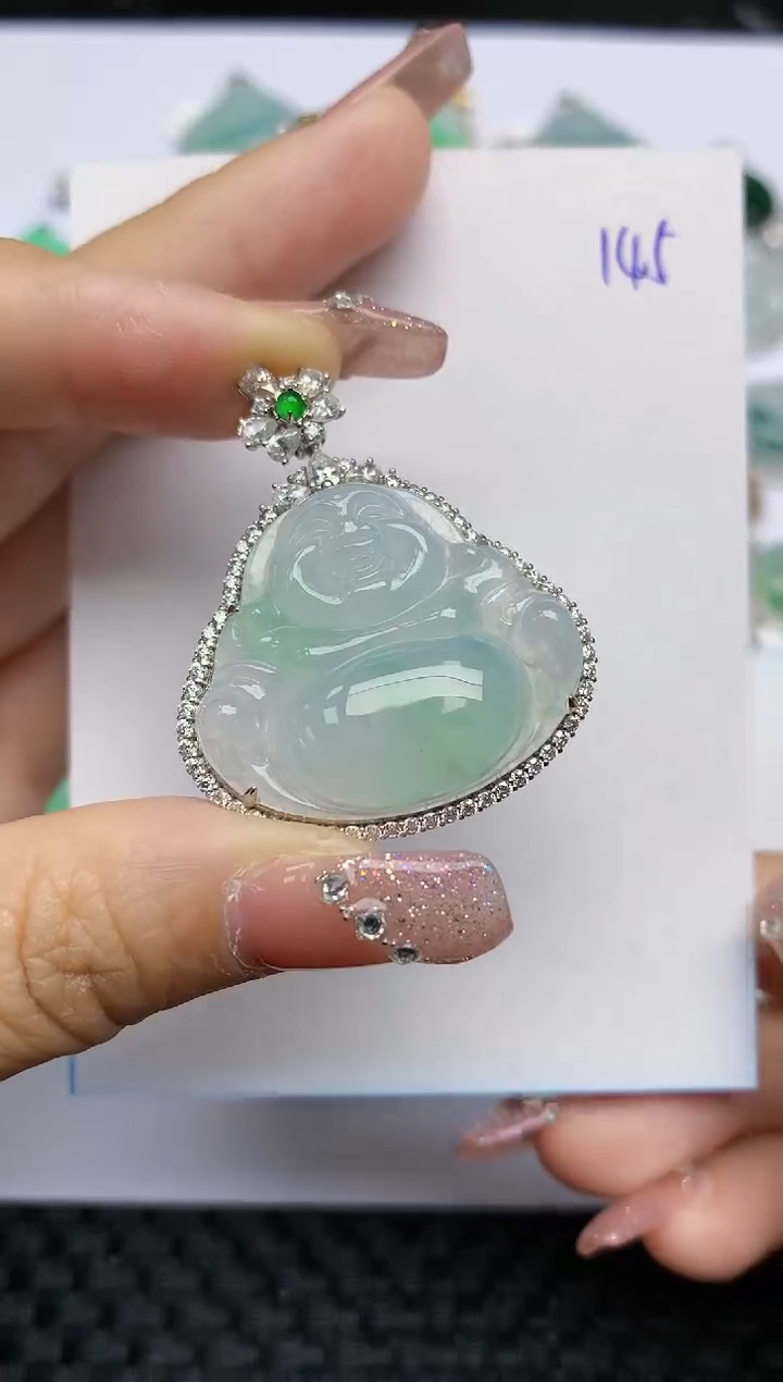 【闪购商品】翡翠颈饰18K金镶嵌144Lucky