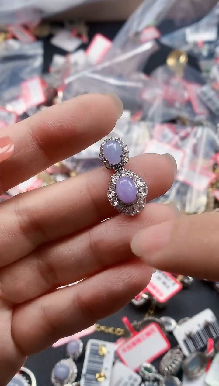 银S925镶嵌戒指翡翠天然A货缅甸翡翠