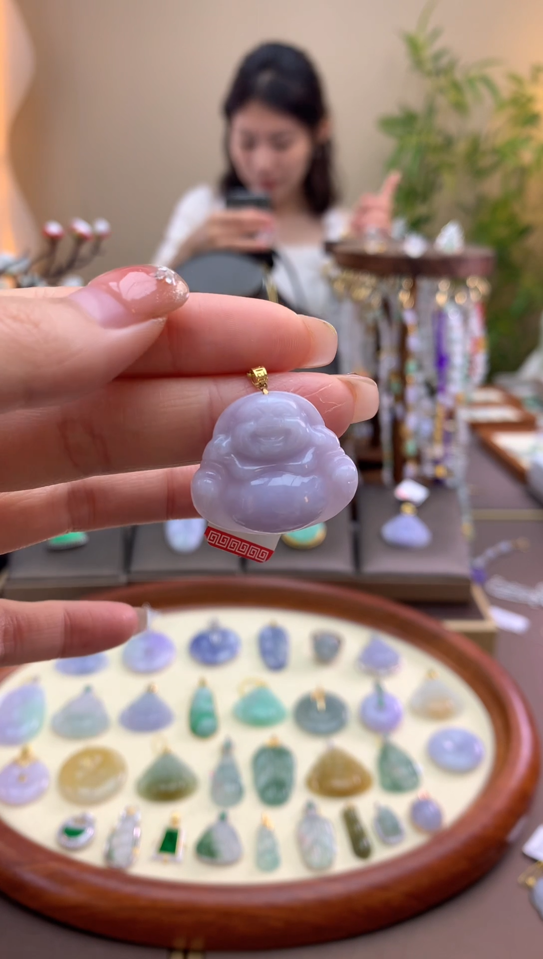 【闪购商品】翡翠颈饰18K金镶嵌佛公