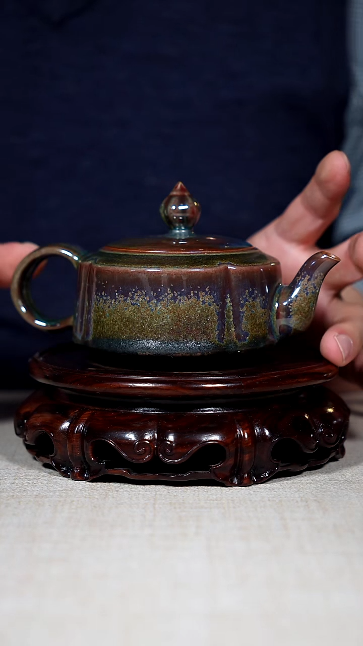 壶瓷钧窑茶器摆件