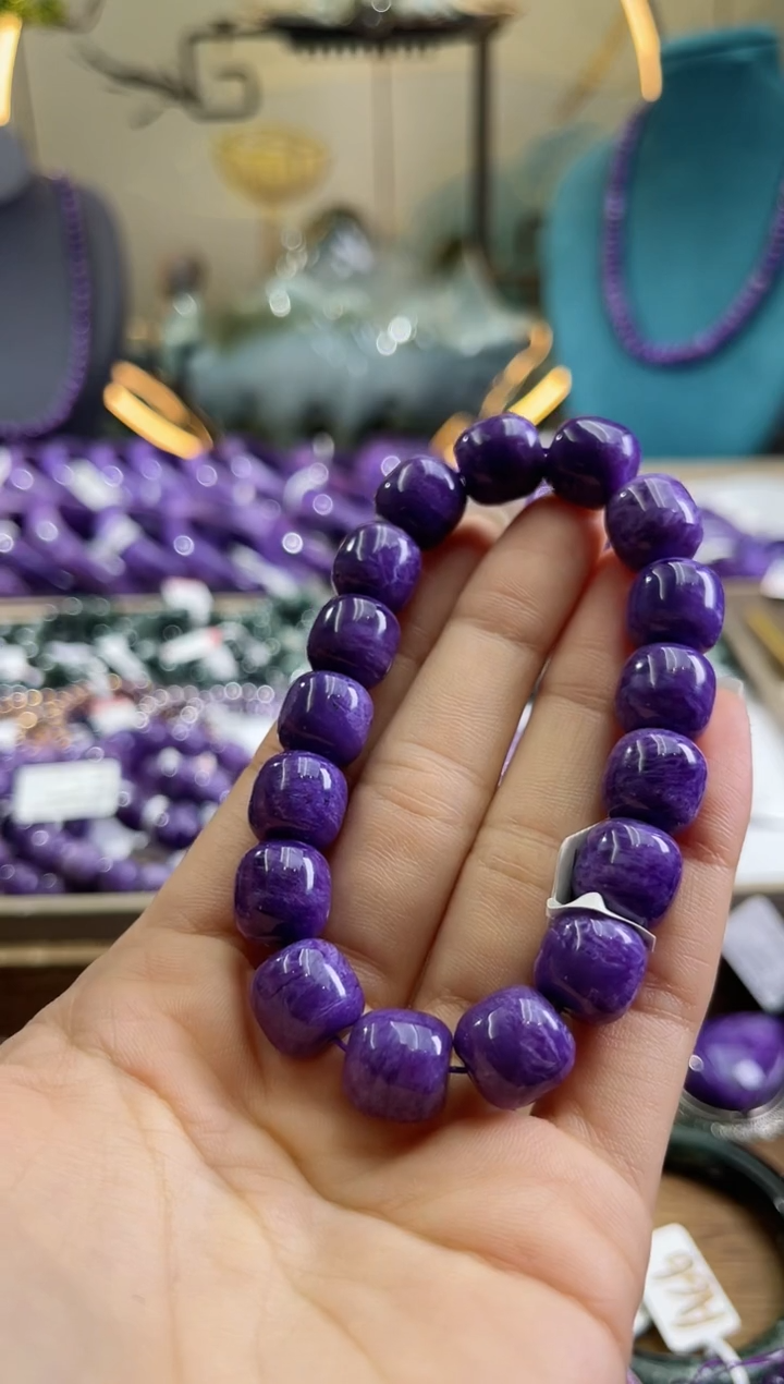 查罗石（紫龙晶）未镶嵌珠串11