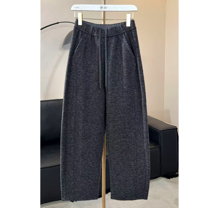 【米子帛】绵羊毛弯刀直通裤2025冬新款九分加厚保暖显瘦休闲裤女裤