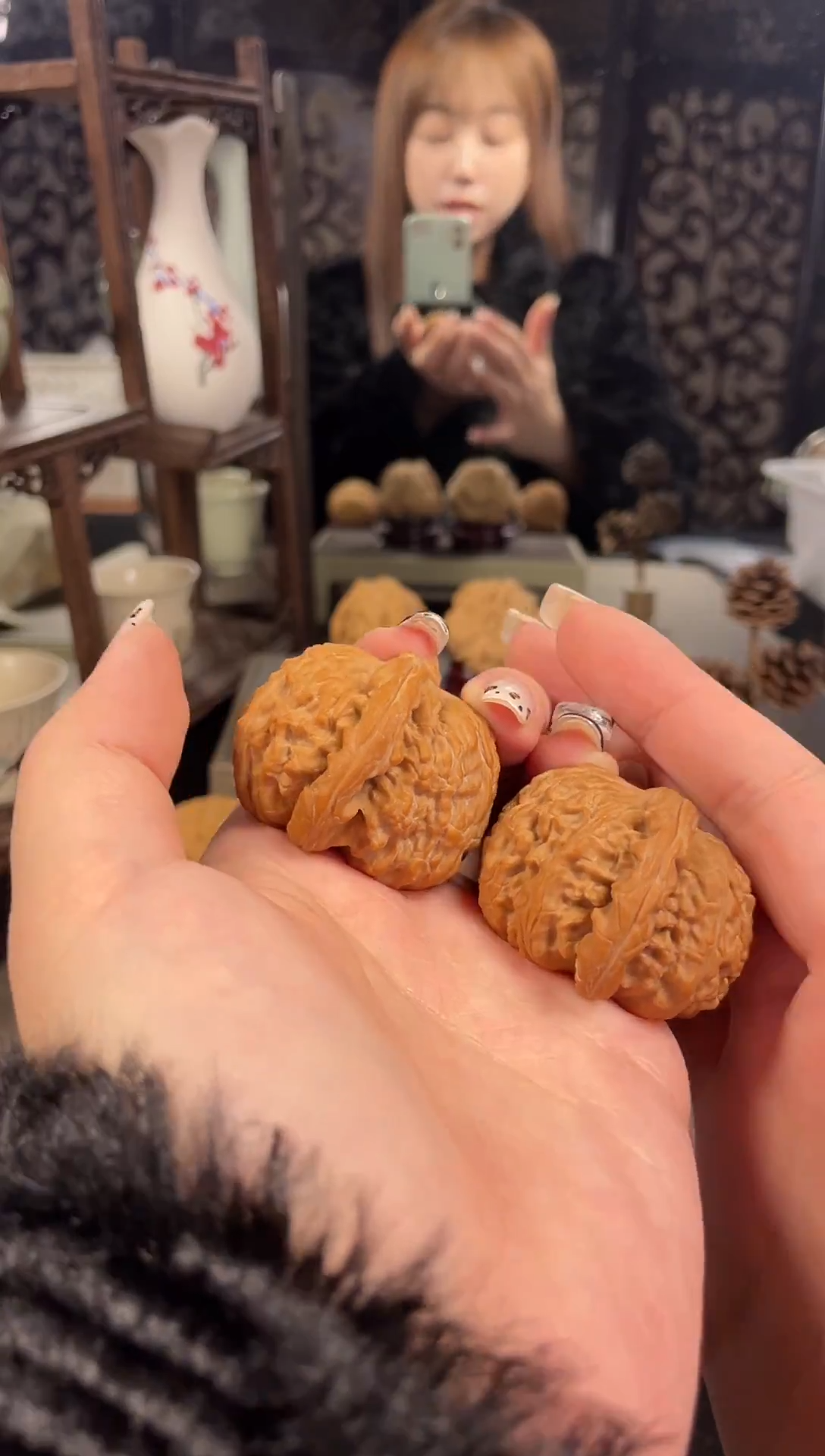 【闪购商品】文玩核桃把件白狮子42尺-10