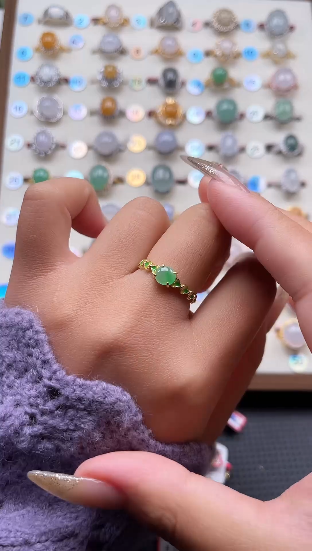 【闪购商品】翡翠戒指银S925镶嵌天然A货翡翠戒指