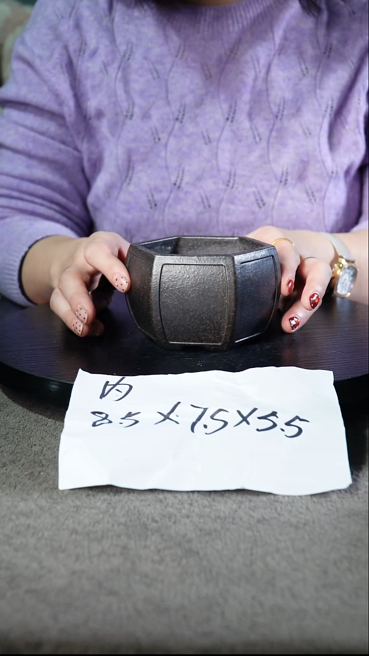 宜兴紫砂花盆小盆