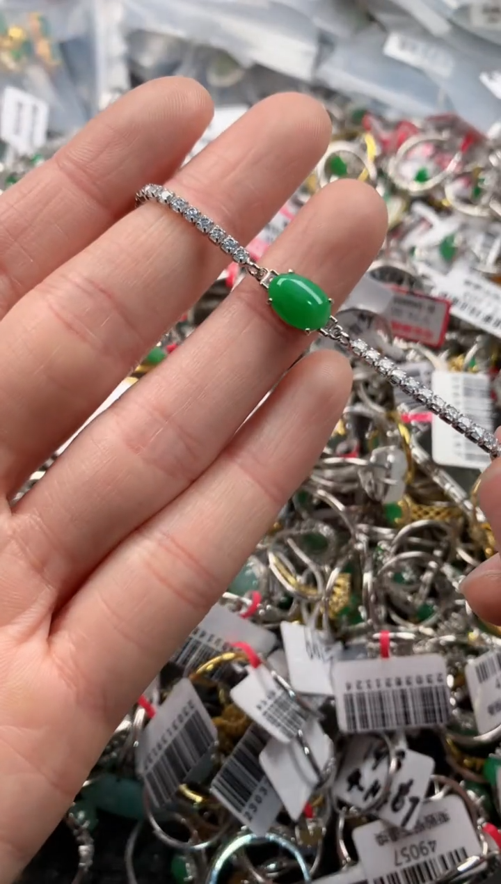 银S925镶嵌戒指翡翠111     9