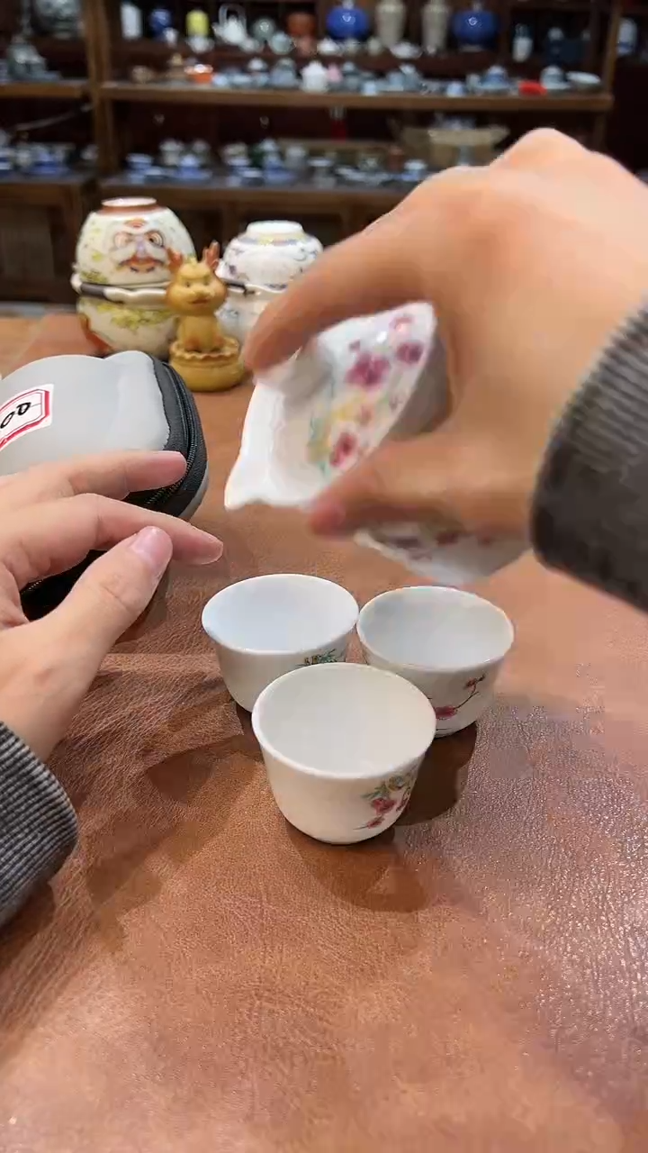 真的很便宜会开片的旅行茶具