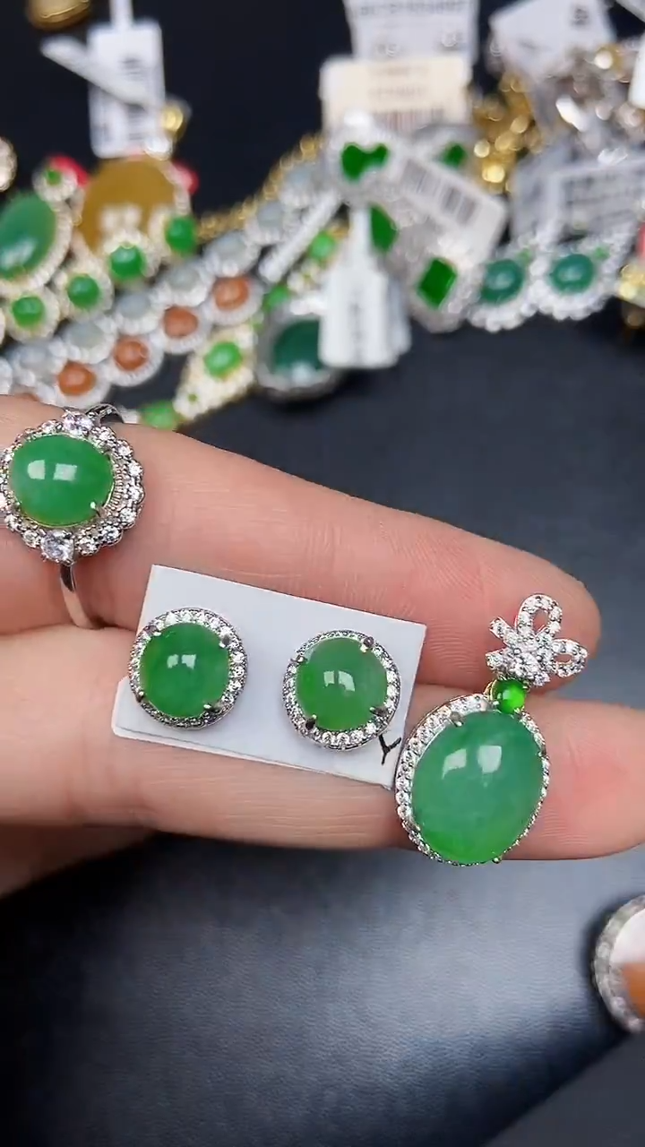 银S925镶嵌戒指翡翠3440